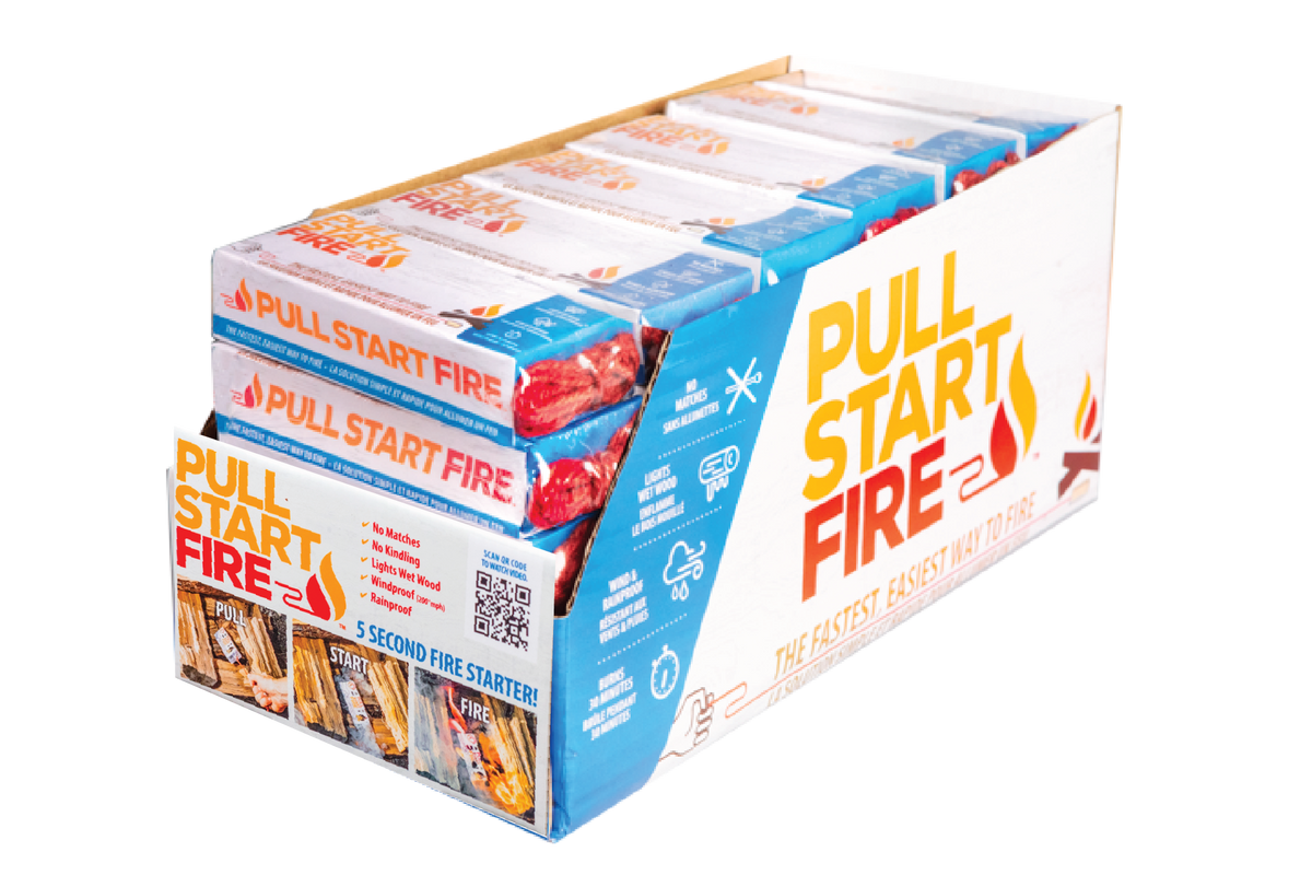 30 piece fire starter shelf display.