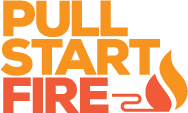 Pull Start Fire Firestarter Logo