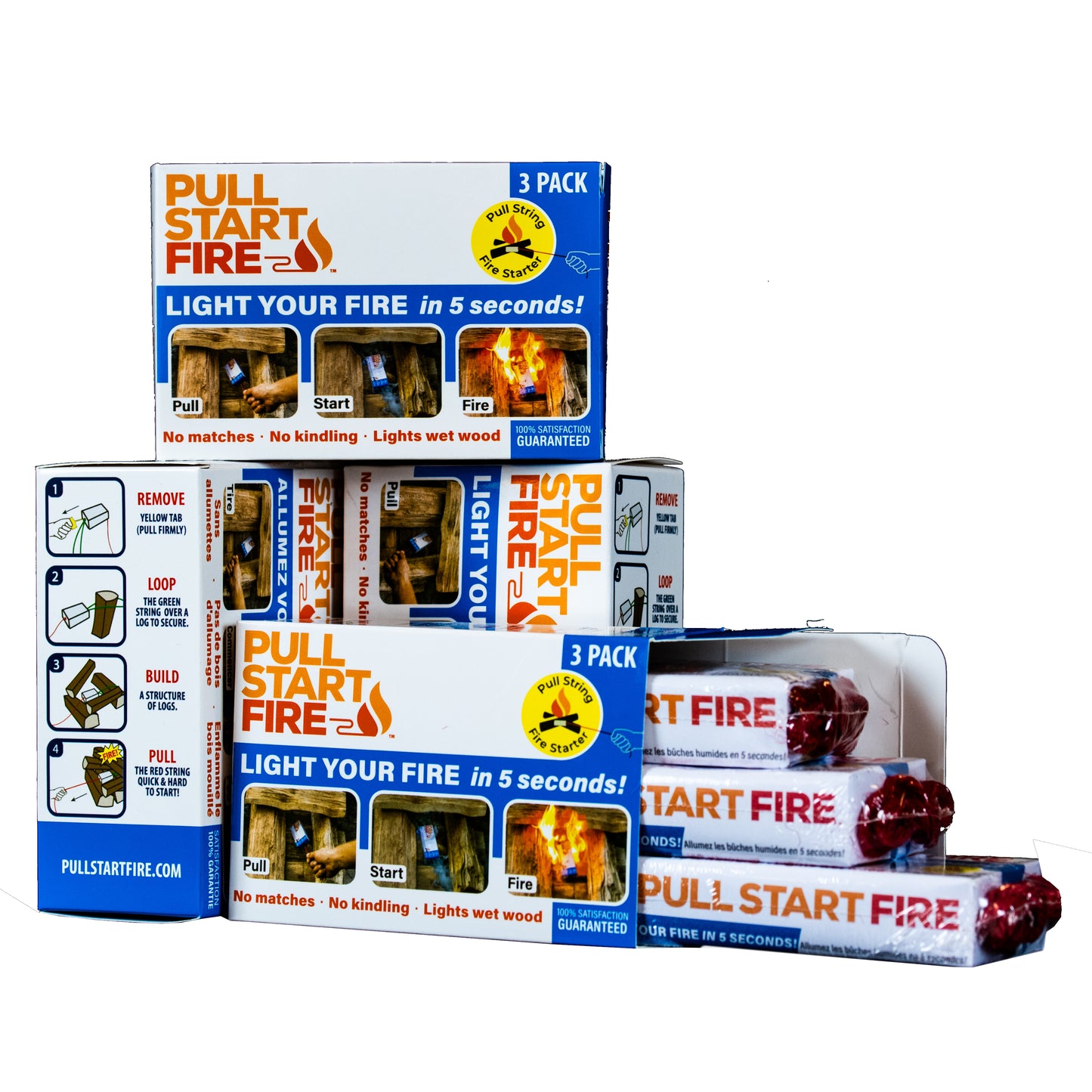 
                  
                    Order of 12 Pull Start Fire starters shown in branded box for purchase from Amazon or retailers
                  
                